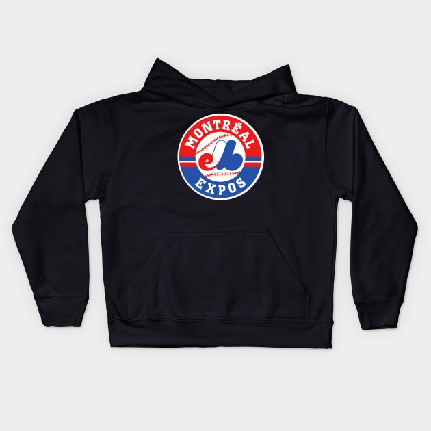 Defunct Montreal Expos Logo Kids Hoodie by robotbasecamp